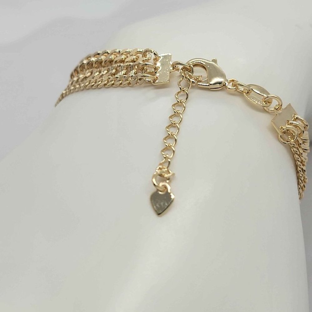 Brand New Brazilian 18k Gold Filled 3 ROW Bracelet - Picture 4 of 7